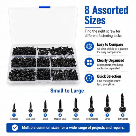 340 PCS / Set Phillips Self-tapping Screw, 340 PCS / Set