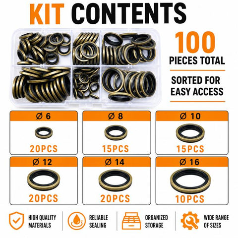 Seal Fixing Rubber Ring Flat Washer Insulating Spacers 100PCS