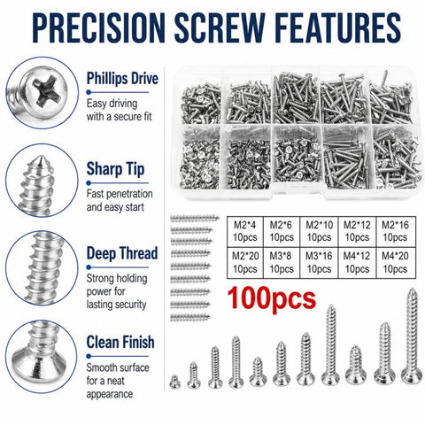 M4 Self-tapping Screw 100 PCS /  Set