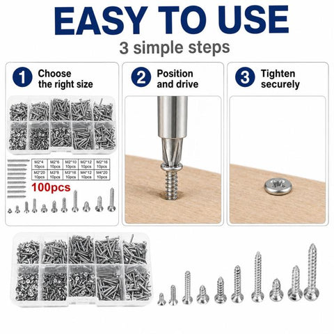 M4 Self-tapping Screw 100 PCS /  Set