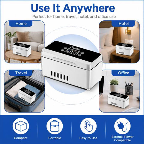 Insulin Portable Double-layer Cooling Box Medication Suitable for Car and Home Use