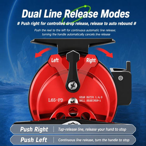 Magnetic Slow Descent Saltwater Raft Fishing Metal Reel, Basic-Left, Basic-Right, Line Guide-Left, Line Guide-Right, Digital Display & Line Guide-Left, Digital Display & Line Guide-Right