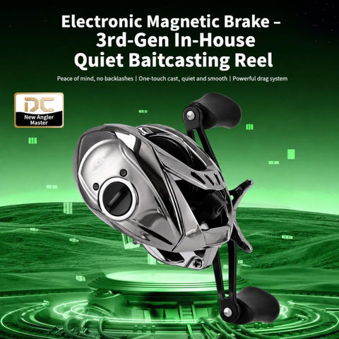 Electroplated DC Electronic Magnetic Brake Baitcasting Fishing Reel, Left Hand, Right Hand