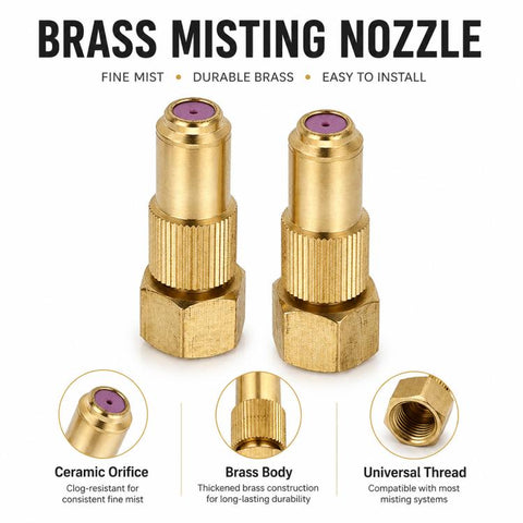 Ceramic Nozzle Adjustable Atomization High Pressure Spray Copper Nozzle, 1.0 Hole, 1.2 Hole