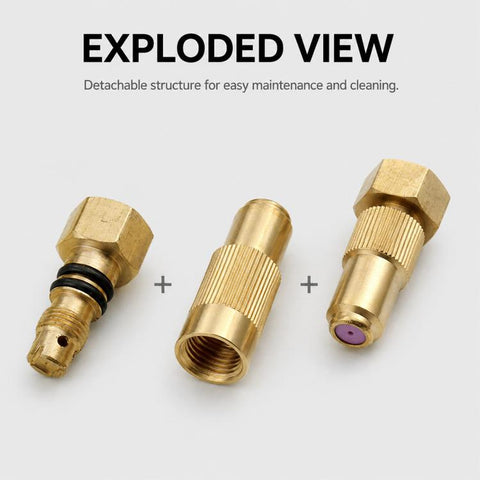 Ceramic Nozzle Adjustable Atomization High Pressure Spray Copper Nozzle, 1.0 Hole, 1.2 Hole