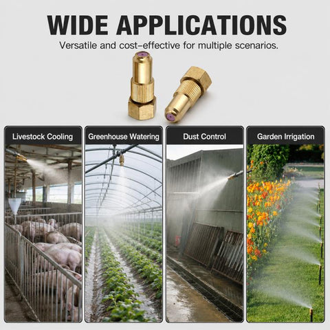 Ceramic Nozzle Adjustable Atomization High Pressure Spray Copper Nozzle, 1.0 Hole, 1.2 Hole