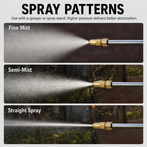 Ceramic Nozzle Adjustable Atomization High Pressure Spray Copper Nozzle, 1.0 Hole, 1.2 Hole