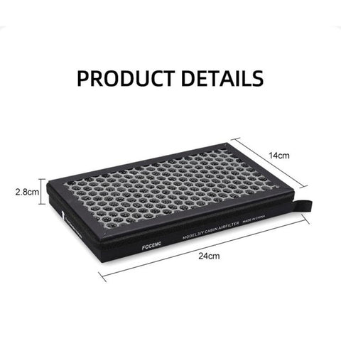 Car Air-conditioning Built-in Filter Element Activated Carbon for Tesla Model 3 / Y, Filter Element