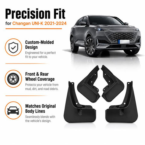 4pcs/Set Car Wheel Splash Flaps Fender Guard, For Changan UNI-K 2021-2024