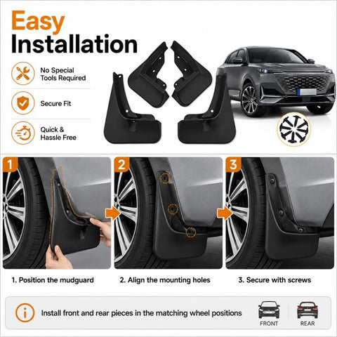 4pcs/Set Car Wheel Splash Flaps Fender Guard, For Changan UNI-K 2021-2024