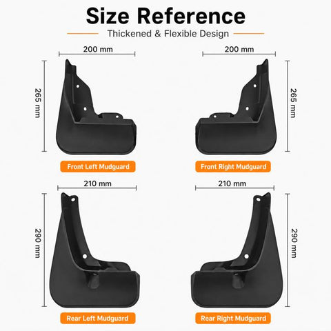 4pcs/Set Car Wheel Splash Flaps Fender Guard, For Changan UNI-K 2021-2024