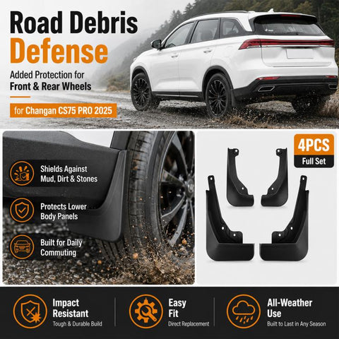 4pcs/Set Car Wheel Splash Flaps Fender Guard, For Changan CS75 Pro 2025
