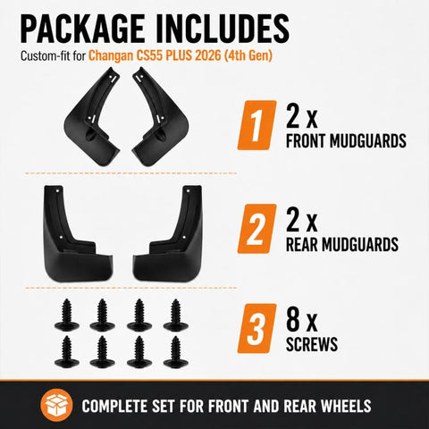 4pcs/Set Car Wheel Splash Flaps Fender Guard, For Changan CS55 PLUS 2026