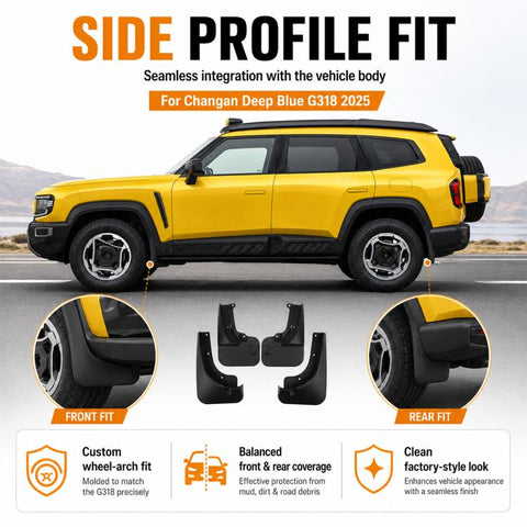 4pcs/Set Car Wheel Splash Flaps Fender Guard, For Changan Deepal G318 2025
