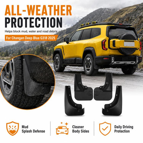 4pcs/Set Car Wheel Splash Flaps Fender Guard, For Changan Deepal G318 2025