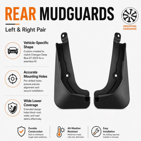 4pcs/Set Car Wheel Splash Flaps Fender Guard, For Changan Deepal S7 2023