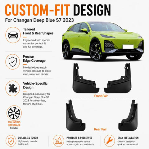 4pcs/Set Car Wheel Splash Flaps Fender Guard, For Changan Deepal S7 2023