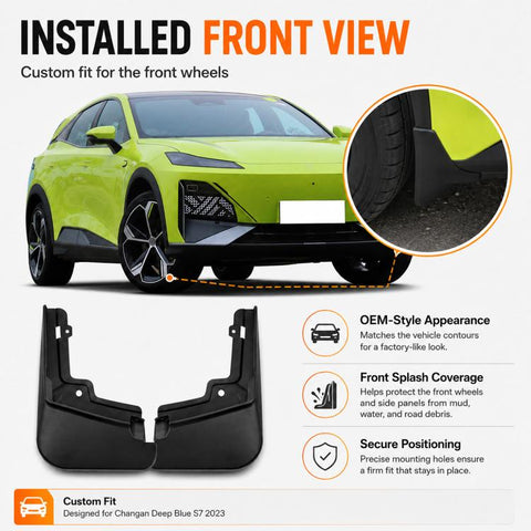 4pcs/Set Car Wheel Splash Flaps Fender Guard, For Changan Deepal S7 2023