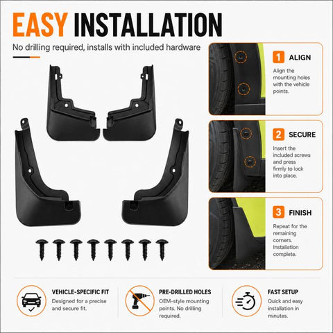 4pcs/Set Car Wheel Splash Flaps Fender Guard, For Changan Deepal S7 2023