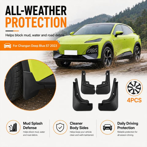 4pcs/Set Car Wheel Splash Flaps Fender Guard, For Changan Deepal S7 2023