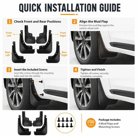 4pcs/Set Car Wheel Splash Flaps Fender Guard, For Changan UNI-Z 2025