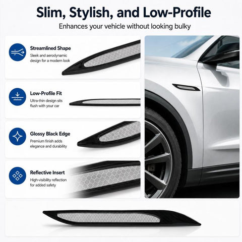 Bonnet Air Flow Vent Fender Sticker for Car Decoration, 4 PCS / Set