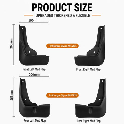 4pcs/Set Car Wheel Splash Flaps Fender Guard, For Changan NEVO A05 2025
