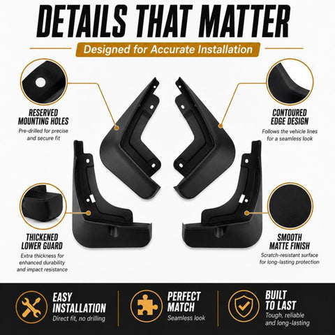 4pcs/Set Car Wheel Splash Flaps Fender Guard, For Chery Tiggo 8 Pro 2022-2025