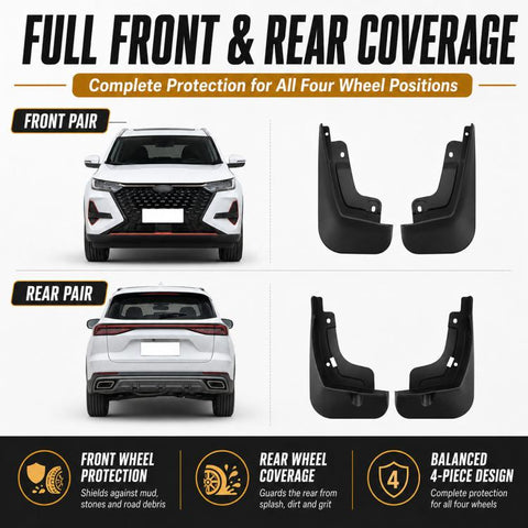 4pcs/Set Car Wheel Splash Flaps Fender Guard, For Chery Tiggo 8 Pro 2022-2025