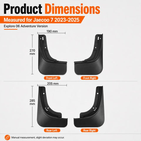 4pcs/Set Car Wheel Splash Flaps Fender Guard, For Chery Jaecoo 7 2023-2025
