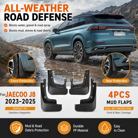 4pcs/Set Car Wheel Splash Flaps Fender Guard, For Chery Jaecoo J8 2023-2025