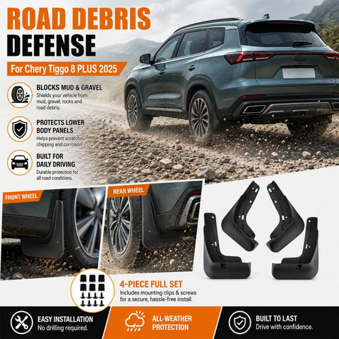 4pcs/Set Car Wheel Splash Flaps Fender Guard, For Chery Tiggo 8 PLUS 2025