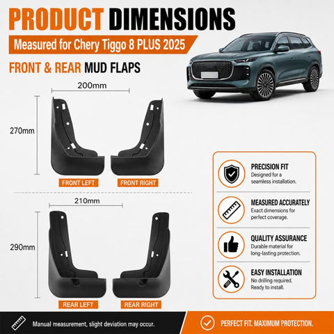 4pcs/Set Car Wheel Splash Flaps Fender Guard, For Chery Tiggo 8 PLUS 2025
