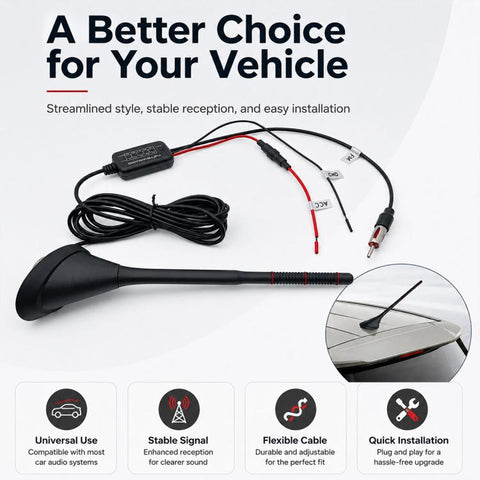 Car MP3 Radio Antenna FM Amplifier Signal Booster, 88-108MHz 600 Modulator Version, 76-230MHz B Version, 88-230MHz C Version, 88-108MHz D Version, 76-230MHz E Version
