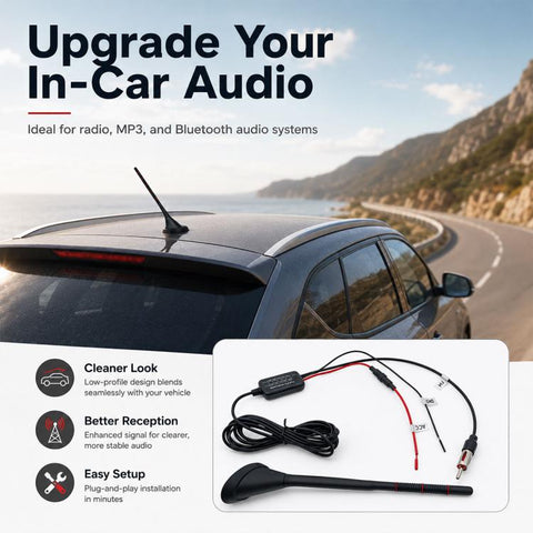 Car MP3 Radio Antenna FM Amplifier Signal Booster, 88-108MHz 600 Modulator Version, 76-230MHz B Version, 88-230MHz C Version, 88-108MHz D Version, 76-230MHz E Version