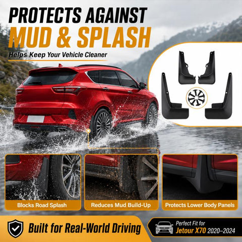 4pcs/Set Car Wheel Splash Flaps Fender Guard, For Chery Jetour X70 2020-2024
