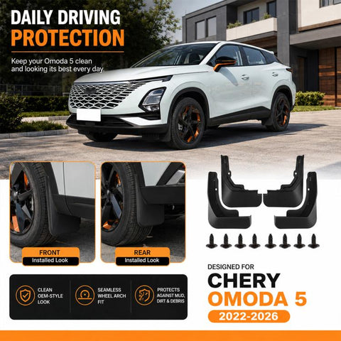4pcs/Set Car Wheel Splash Flaps Fender Guard, For Chery Omoda 5 2022-2026
