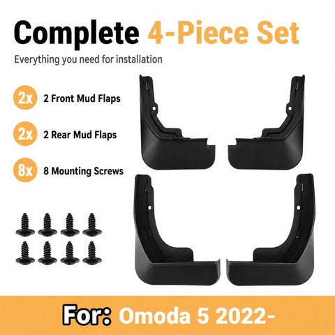 4pcs/Set Car Wheel Splash Flaps Fender Guard, For Chery Omoda 5 2022-2026