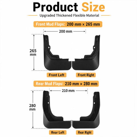 4pcs/Set Car Wheel Splash Flaps Fender Guard, For Chery Omoda 5 2022-2026