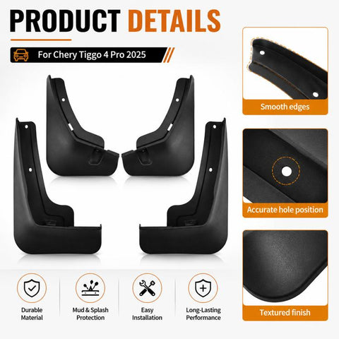 4pcs/Set Car Wheel Splash Flaps Fender Guard, For Chery Tiggo 4 Pro 2025
