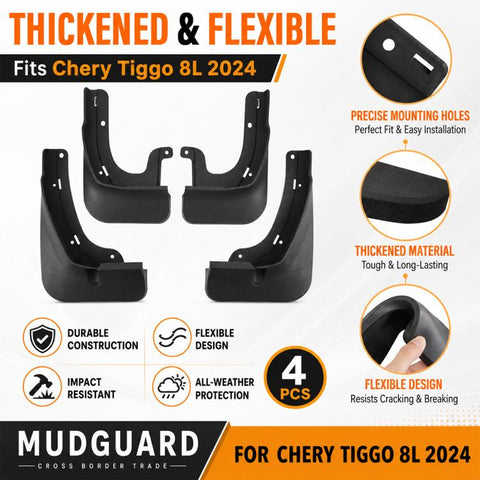4pcs/Set Car Wheel Splash Flaps Fender Guard, For Chery Tiggo 8L / Fulwin T9 2024