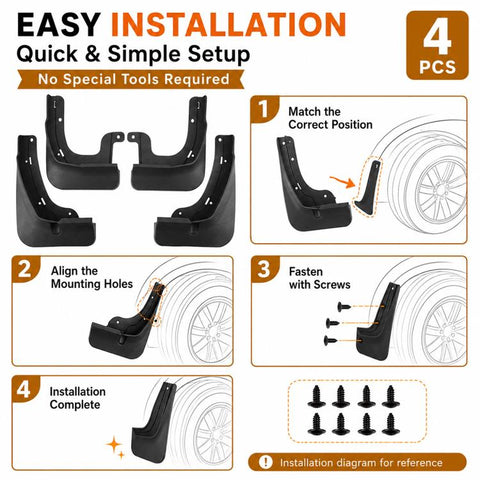 4pcs/Set Car Wheel Splash Flaps Fender Guard, For Chery Tiggo 8L / Fulwin T9 2024