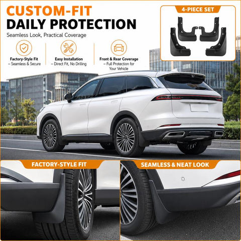 4pcs/Set Car Wheel Splash Flaps Fender Guard, For Chery Tiggo 8L / Fulwin T9 2024