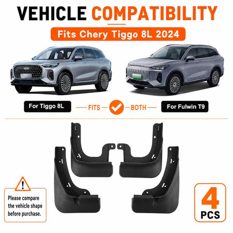 4pcs/Set Car Wheel Splash Flaps Fender Guard, For Chery Tiggo 8L / Fulwin T9 2024