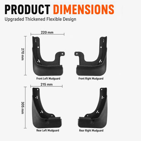 4pcs/Set Car Wheel Splash Flaps Fender Guard, For Chery Tiggo 8L / Fulwin T9 2024
