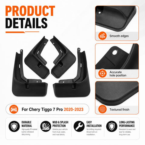 4pcs/Set Car Wheel Splash Flaps Fender Guard, For Chery Tiggo 7 Pro 2020-2023