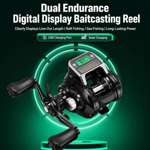Digital Display Line Counter Baitcasting Reel Magnetic Brake Fishing Reel with Drag Click Alarm, Single-Handle Left Hand, Single-Handle Right Hand, Dual-Handle Left Hand, Dual-Handle Right Hand
