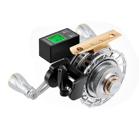 Magnetic Slow Descent Auto Line Winding Metal Raft Fishing Reel, Left Hand, Right Hand, Digital Display-Left Hand, Digital Display-Right Hand