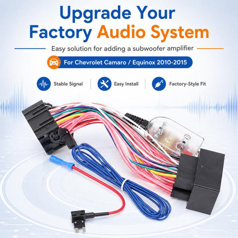 Factory Radio Add A Subwoofer Amplifier Harness for Chevy GMC, Add A Subwoofer Amplifier