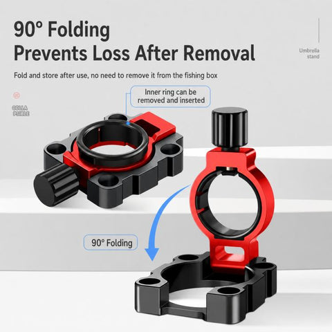 1 Pair Aluminum Alloy Foldable Umbrella Holder Mount Wind Resistant for Fishing Box